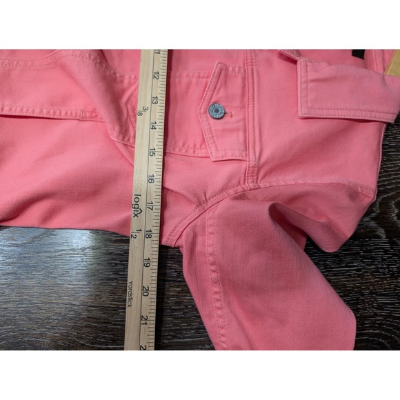 Talbots Jacket Womens Medium Pink Stretch Denim Button Front Jean Style - Picture 5 of 6